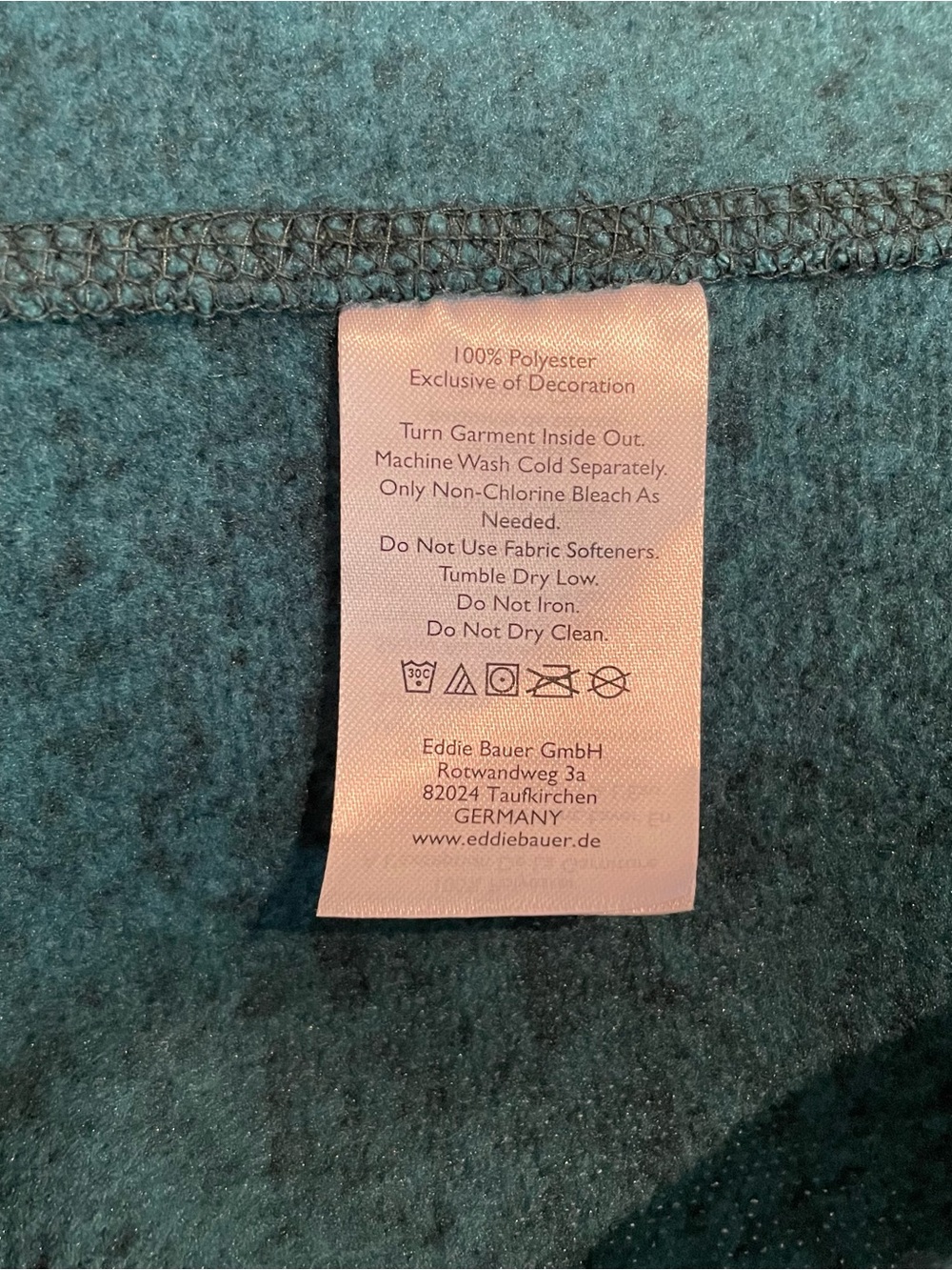 Eddie Bauer Men’s Large Dark Teal Half-Zip Fleece Pullover Sweater New with Tags - Picture 8 of 10